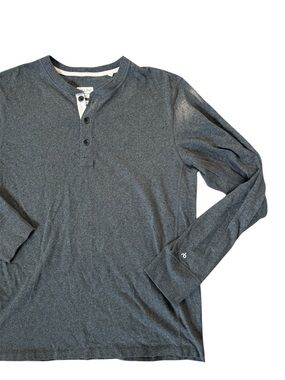Rag & Bone Men’s Long-Sleeve Gray Minimalist Classic Knit Henley Longsleeve | L